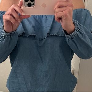 Michael Kors Blue Off-Shoulder Top
